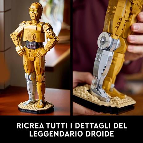 LEGO Star Wars 75398 C-3PO, Modellino di Droide da Costruire per Adulti da Collezione, Idea Regalo per Uomo, Donna, Lui o Lei - 4