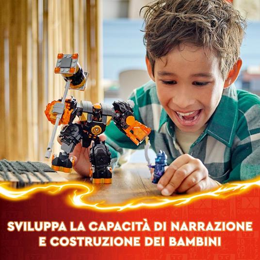 LEGO NINJAGO 71806 Mech Elemento di Terra di Cole, Giochi per Bambini da 7+, Action Figure Personalizzabile con 2 Minifigure - 5