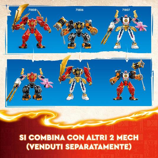 LEGO NINJAGO 71808 Mech Elemento Fuoco di Kai, Giochi per Bambini di 7+ Anni con 2 Action Figure da Costruire e 4 Minifigure - 3