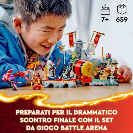 LEGO NINJAGO 71818 Torneo: Arena di Battaglia, Giochi per Bambini 7+ Anni con 6 Minifigure e Tempio con Funzioni da Costruire - 2