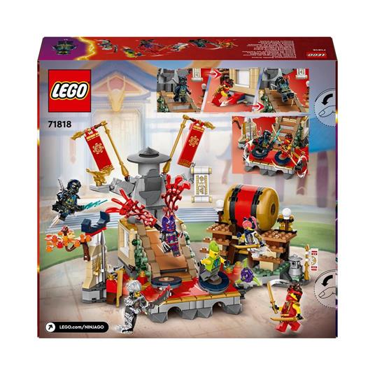 LEGO NINJAGO 71818 Torneo: Arena di Battaglia, Giochi per Bambini 7+ Anni con 6 Minifigure e Tempio con Funzioni da Costruire - 9