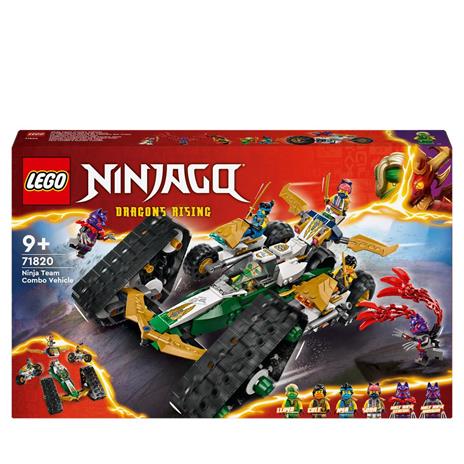 LEGO NINJAGO 71820 Ninja Cingolato del Team Ninja, Veicolo Giocattolo 4 in 1, Giochi d'Avventura per Bambini 9+, Idea Regalo