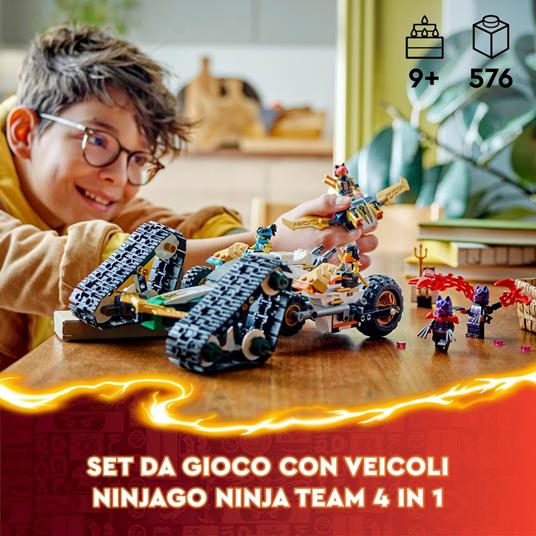 LEGO NINJAGO 71820 Ninja Cingolato del Team Ninja, Veicolo Giocattolo 4 in 1, Giochi d'Avventura per Bambini 9+, Idea Regalo - 2