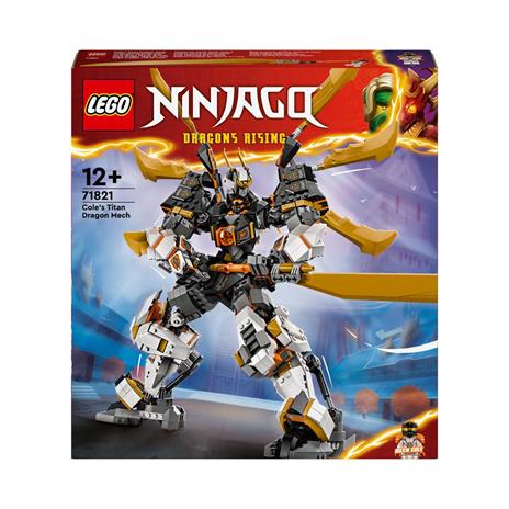 LEGO NINJAGO 71821 Mech Drago Titanio di Cole, Grande Set di Giochi per Bambini 12+ con Spada Giocattolo e 1 Minifigure