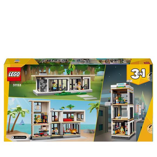 LEGO Creator 3 in 1 31153 Casa Moderna, 3 Modellini di Abitazioni da Costruire, Giochi per Bambini 9+, Idea Regalo Compleanno - 9