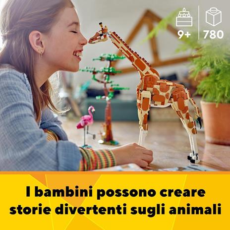 LEGO Creator 31150 3in1 Animali del Safari, Giocattolo Trasformabile da Giraffa in 2 Gazzelle o Leone , Giochi per Bambini 9+ - 2