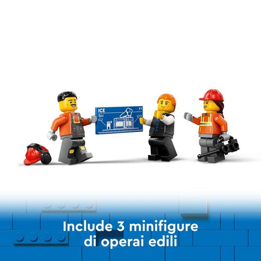 LEGO City 60420 Escavatore da Cantiere Giallo, Giochi Creativi per Bambini 8+, Veicolo Giocattolo da Cantiere e 3 Minifigure - 6