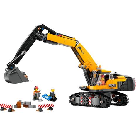 LEGO City 60420 Escavatore da Cantiere Giallo, Giochi Creativi per Bambini 8+, Veicolo Giocattolo da Cantiere e 3 Minifigure - 8