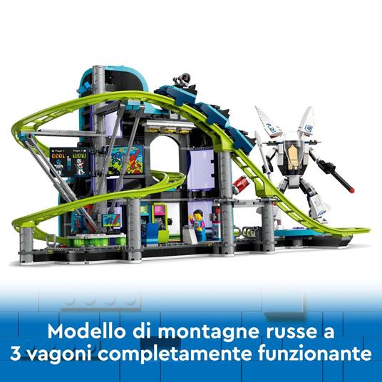 LEGO City 60421 Montagne Russe di Robot World, Parco Giochi per Bambini 8+ Anni da Costruire con Mech Giocattolo Snodabile - 3