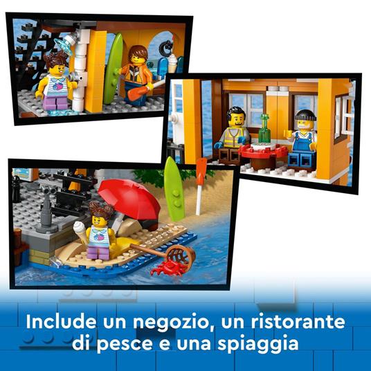 LEGO City 60422 Porto e Nave Merci, Giochi per Bambini 8+ con Barca Giocattolo, Gru Funzionante, Moto d'Acqua e 8 Minifigure - 5