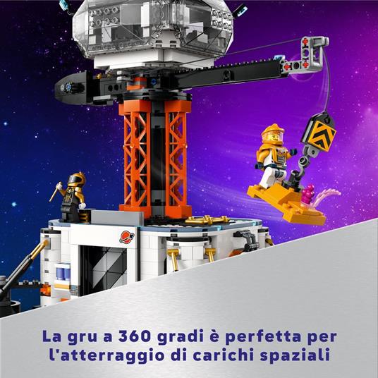 LEGO City 60434 Base Spaziale e Piattaforma di Lancio Gioco per Bambini 8+ con Gru Giocattolo Astronave Rover e 6 Minifigure - 5