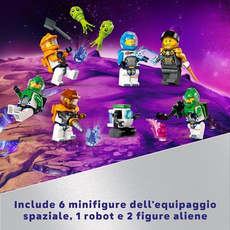 LEGO City 60434 Base Spaziale e Piattaforma di Lancio Gioco per Bambini 8+ con Gru Giocattolo Astronave Rover e 6 Minifigure - 6