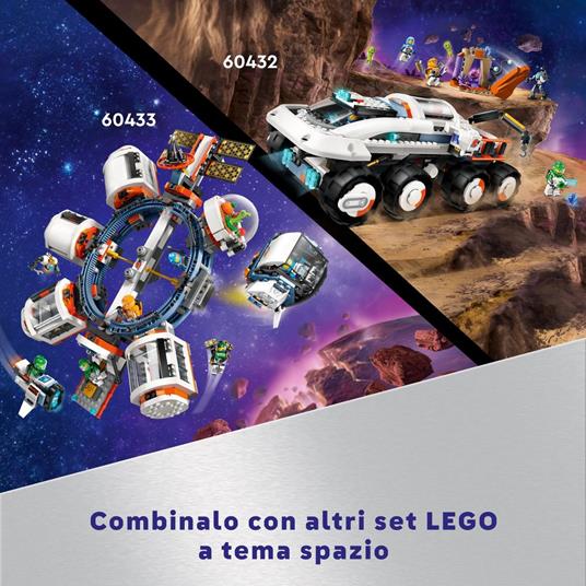 LEGO City 60434 Base Spaziale e Piattaforma di Lancio Gioco per Bambini 8+ con Gru Giocattolo Astronave Rover e 6 Minifigure - 7