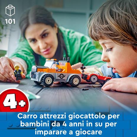 LEGO City 60435 Autogrù e Officina Auto Sportive Giocattolo, Giochi da Meccanico Bambini 4+ con Camion e Macchina da Costruire - 2