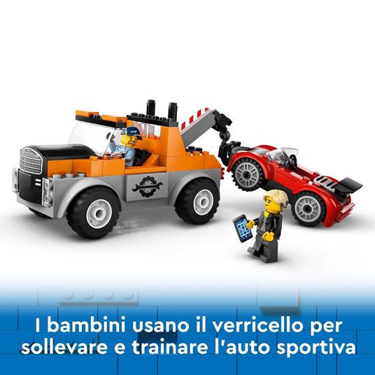 LEGO City 60435 Autogrù e Officina Auto Sportive Giocattolo, Giochi da Meccanico Bambini 4+ con Camion e Macchina da Costruire - 3