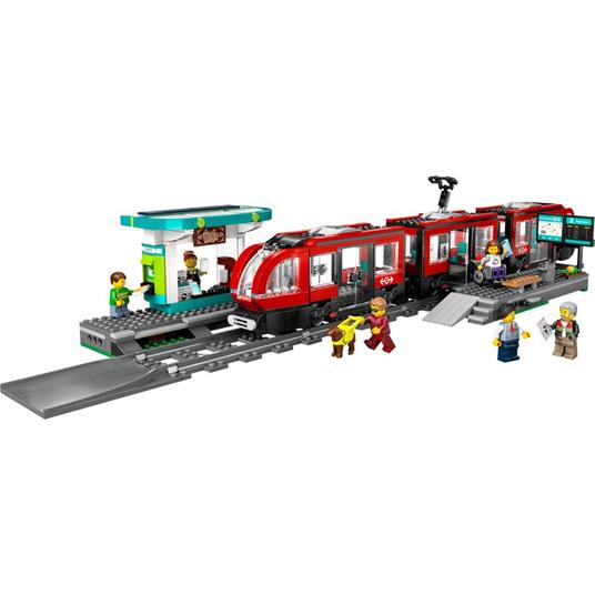 LEGO City 60423 Tram e Fermata del Tram, Treno Giocattolo da Costruire con Stazione e Vagoni Ferroviari, Giochi per Bambini 7+ - 7