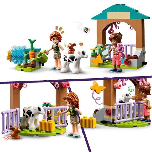 LEGO Friends 42607 Stalla del Vitellino di Autumn, Giochi per Bambini di 5+ Anni con Animali Giocattolo e 2 Mini Bamboline - 4