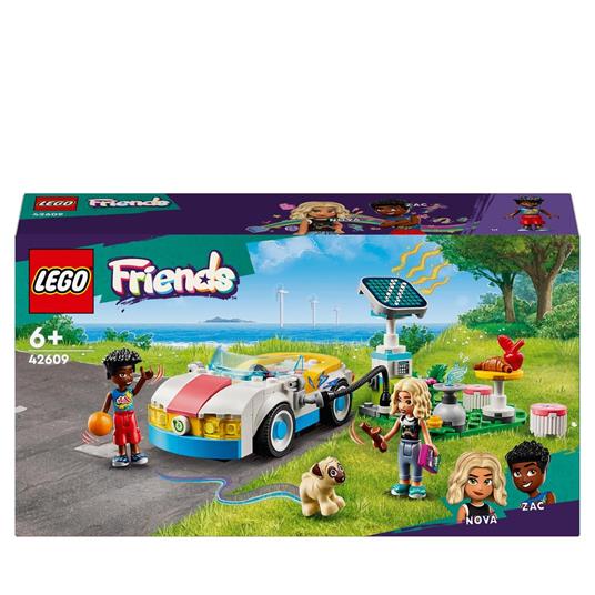 LEGO Friends 42609 Auto Elettrica e Caricabatterie, Giochi per Bambini di 6+ Anni con Macchina Giocattolo e 2 Mini Bamboline - LEGO - Friends - Automobili - Giocattoli | IBS