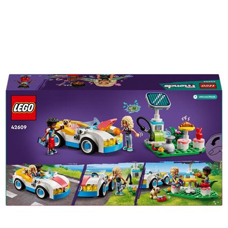 LEGO Friends 42609 Auto Elettrica e Caricabatterie, Giochi per Bambini di 6+ Anni con Macchina Giocattolo e 2 Mini Bamboline - 8