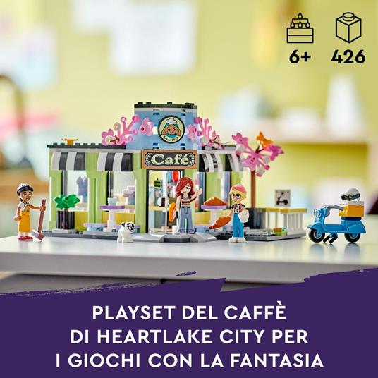 LEGO Friends 42618 Caffè di Heartlake City, Giochi Didattici per Bambini 6+, Negozio Giocattolo con 3 Mini Bamboline e Cane - 3