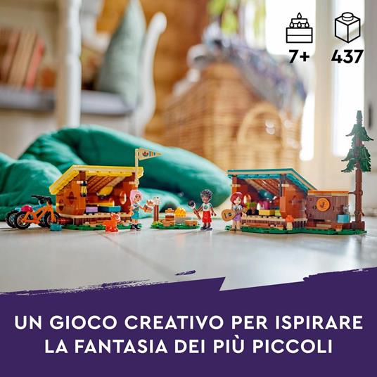 LEGO Friends 42624 Cabine Relax al Campo Avventure, Giochi Educativi per Bambini 7+ Anni, Campeggio Giocattolo da Costruire - 2