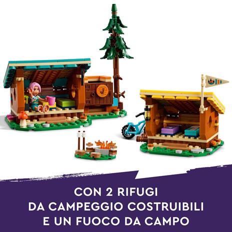LEGO Friends 42624 Cabine Relax al Campo Avventure, Giochi Educativi per Bambini 7+ Anni, Campeggio Giocattolo da Costruire - 3