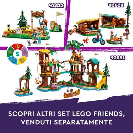 LEGO Friends 42624 Cabine Relax al Campo Avventure, Giochi Educativi per Bambini 7+ Anni, Campeggio Giocattolo da Costruire - 8