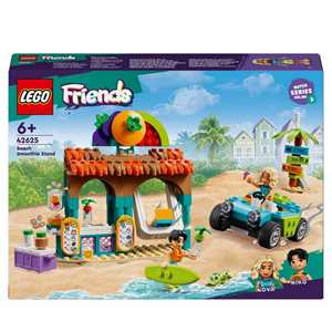 Giocattolo LEGO Friends 42625 Bancarella dei Frullati sulla Spiaggia, Giochi per Bambini 6+ con 2 Mini Bamboline, Buggy e Cibo Giocattolo LEGO