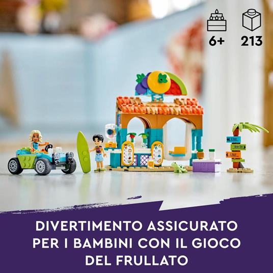 LEGO Friends 42625 Bancarella dei Frullati sulla Spiaggia, Giochi per Bambini 6+ con 2 Mini Bamboline, Buggy e Cibo Giocattolo - 2