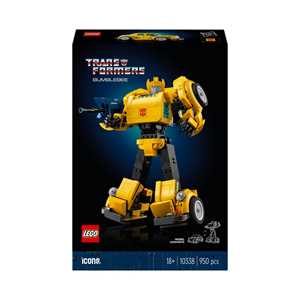 Giocattolo LEGO Icons 10338 Transformers Bumblebee Action Figure da Collezione per Adulti Convertibile in Veicolo, Regalo per Lui o Lei LEGO