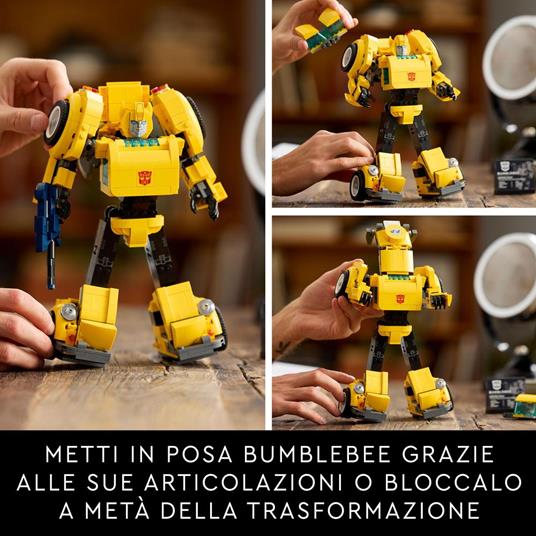 LEGO Icons 10338 Transformers Bumblebee Action Figure da Collezione per Adulti Convertibile in Veicolo, Regalo per Lui o Lei - 5