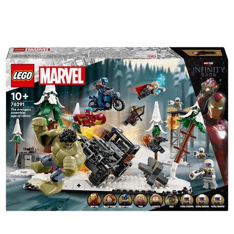 LEGO Marvel 76291 Avengers Assemble: Age of Ultron, Set Modulare da Costruire con 8 Minifigure, Giochi per Bambini 10+