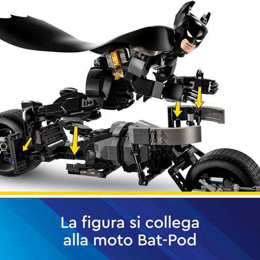 LEGO DC 76273 Il Personaggio Costruibile di Batman con Bat-Pod, Moto e Action Figure Supereroe Giocattolo, Regalo per Bambini - 6