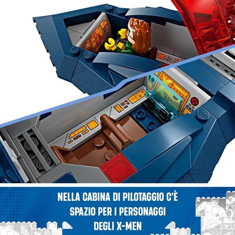 LEGO Marvel 76281 X-Jet di X-Men, Aereo Giocattolo per Bambini di 8+ Anni, Modellino da Costruire con Minifigure di Supereroi - 3