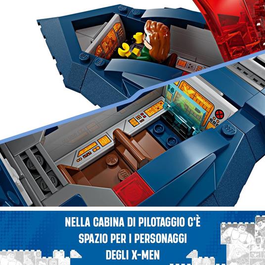 LEGO Marvel 76281 X-Jet di X-Men, Aereo Giocattolo per Bambini di 8+ Anni, Modellino da Costruire con Minifigure di Supereroi - 3