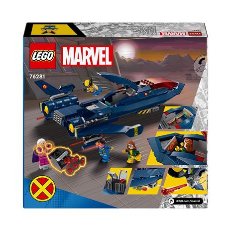 LEGO Marvel 76281 X-Jet di X-Men, Aereo Giocattolo per Bambini di 8+ Anni, Modellino da Costruire con Minifigure di Supereroi - 8