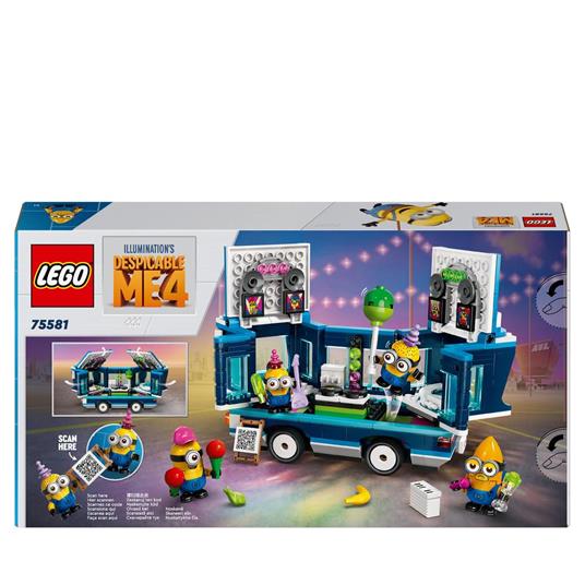 LEGO Cattivissimo Me 75581 Il Party Bus Musicale dei Minions, Set dal Film con Autobus Giocattolo da Costruire per Bambini 7+ - 9