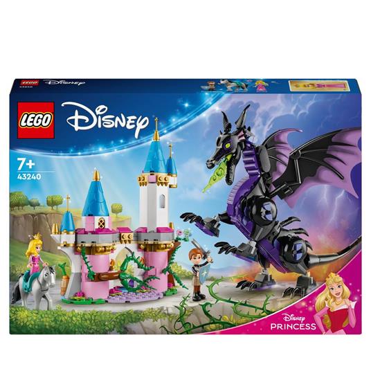 LEGO Disney 43240 Malefica Drago, Parte del Castello Giocattolo da Costruire con Torri e 2 Mini Bamboline, Giochi Bambini 7+ - 2