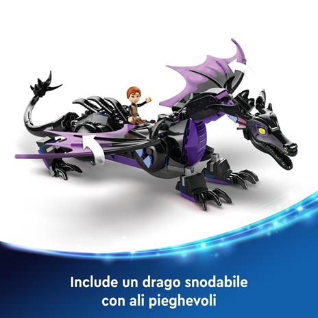 LEGO Disney 43240 Malefica Drago, Parte del Castello Giocattolo da Costruire con Torri e 2 Mini Bamboline, Giochi Bambini 7+ - 3