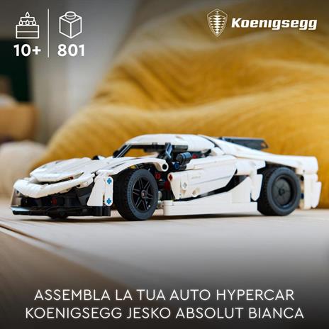 LEGO Technic 42184 Hypercar Koenigsegg Jesko Absolut Bianca, Macchina Giocattolo da Costruire, Modellino di Auto Bambini 10+ - 2