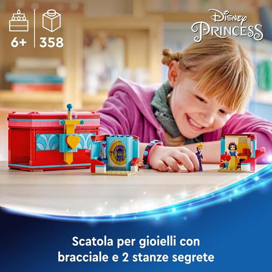 LEGO | Disney 43276 Portagioie di Biancaneve Giocattolo, Giochi per Bambini 6+ con Braccialetto Principesse Personalizzabile - 2