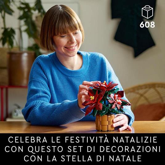 LEGO Icons 10370 Stella di Natale, Fiori Finti Fai da Te per Adulti, Decorazione Natalizia, Idea Regalo per Uomo e Donna - 2