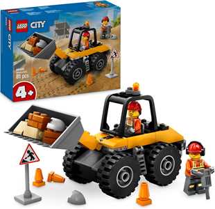 Giocattolo LEGO City 60450 Pala Gommata Gialla, Escavatore Giocattolo da Costruire, Veicolo da Cantiere, Giochi Educativi per Bambini 4+ LEGO