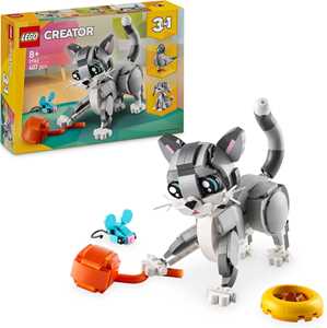 Giocattolo LEGO Creator 3 in 1 31163 Gatto Giocoso Giocattolo, Si Trasforma in Piccione o in Cane - Animali da Costruire per Bambini 8+ LEGO