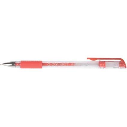 Penna a sfera inchiostro gel Q-Connect con cappuccio 0,35 mm rosso conf. da  10 - KF21718 - Q-Connect - Cartoleria e scuola