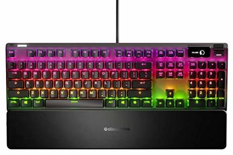 SteelSeries Apex 7 Tastiera meccanica per videogiochi Smart Display OLED Porta USB e controlli multimediali Retroilluminazione LED RGB Switch Blu Layout QWERTY inglese - 3