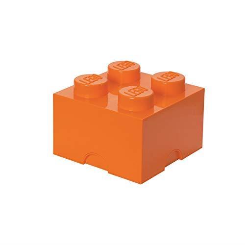 LEGO Brick Mattoncino Bottoncini,Contenitore impilabile Litri, Arancione, Acciaio Inossidabile, Verde, One Size