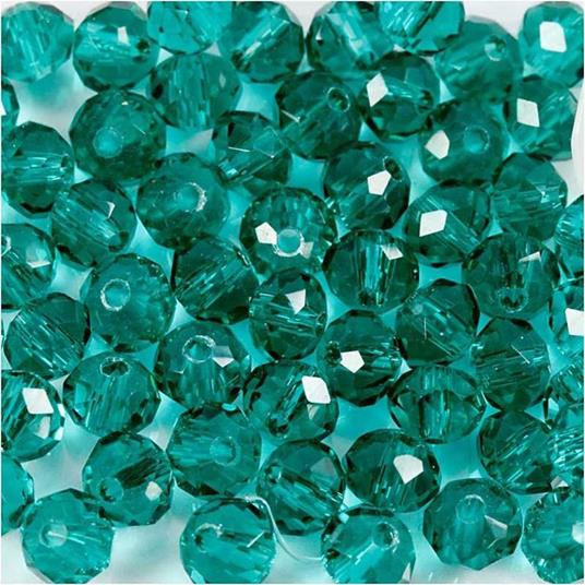 45 perline rotonde sfaccettate Ø 4 mm - blu verde