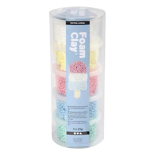 Set per modellare Foam Clay® Colori Pastel - 5 x 25 g - 2