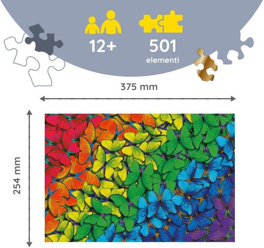 Puzzle da 501 Pezzi Woodcraft - Farfalle Arcobaleno - 3